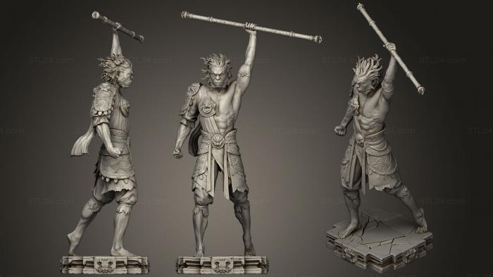 Статуэтки герои, монстры и демоны (Король обезьян, STKM_0981) 3D модель для ЧПУ станка